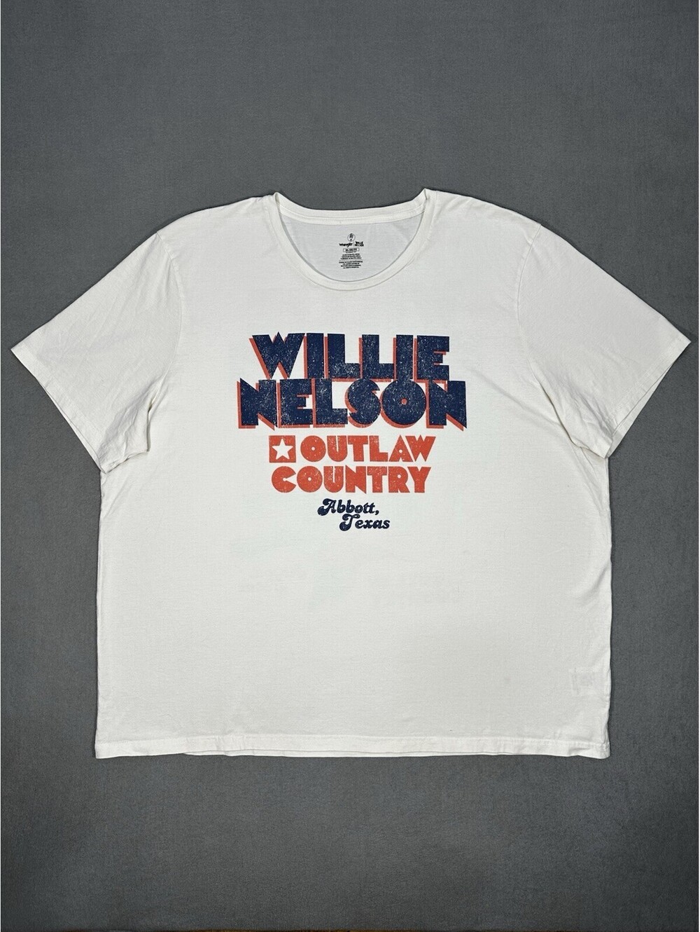 Wrangler Willie Nelson T Shirt 3XL White Outlaw Country Abbott Texas Graphic